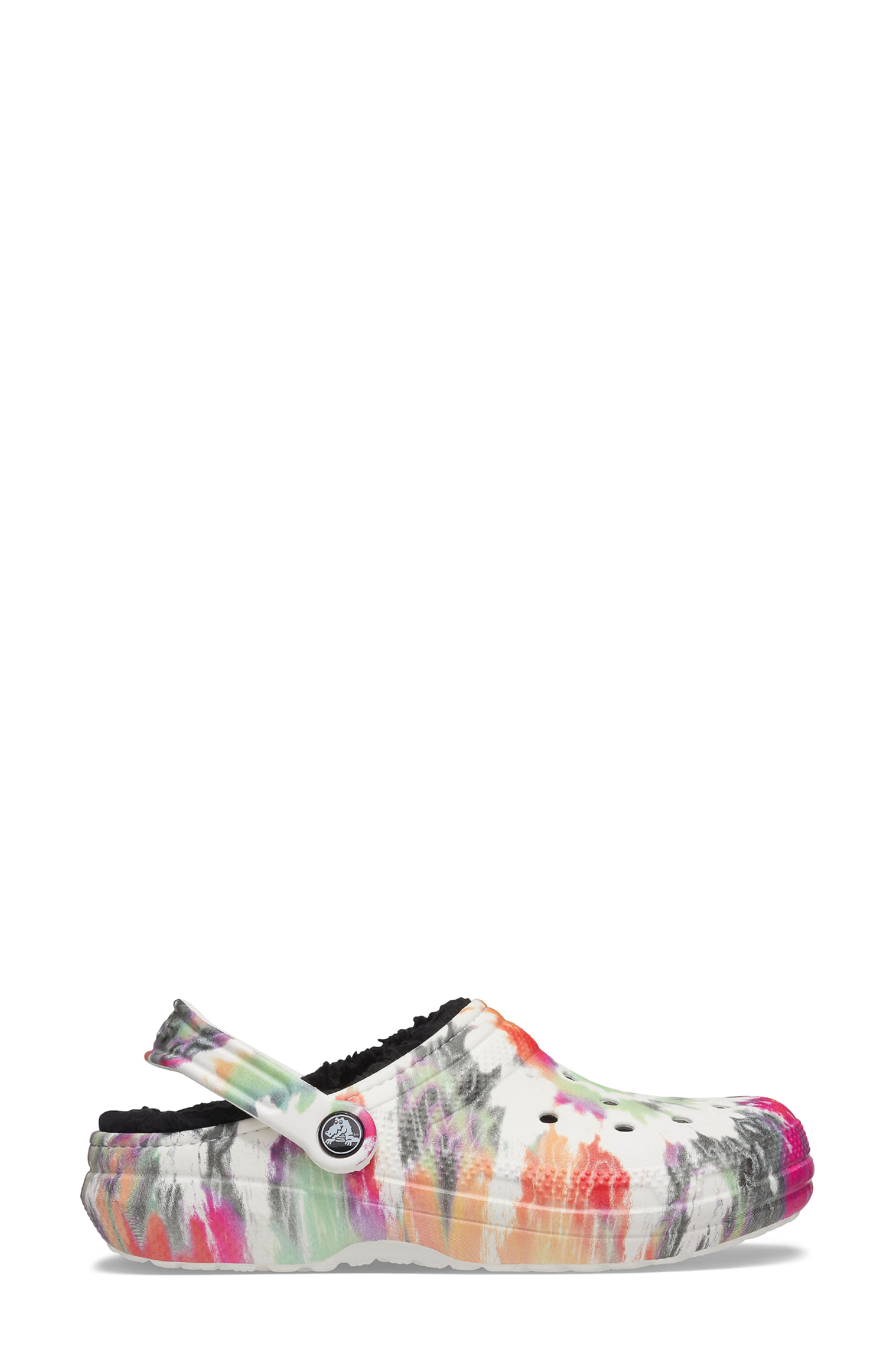 CROCS™ Classic Fleece Lined Tie Dye Clog, Alternate, color, BLACK/ MULTI