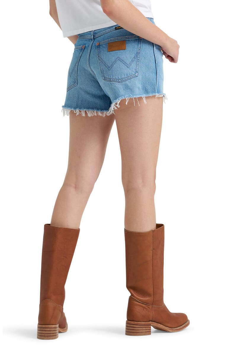 Cowboy High Waist Denim Cutoff Shorts, Alternate, color, RIYAH