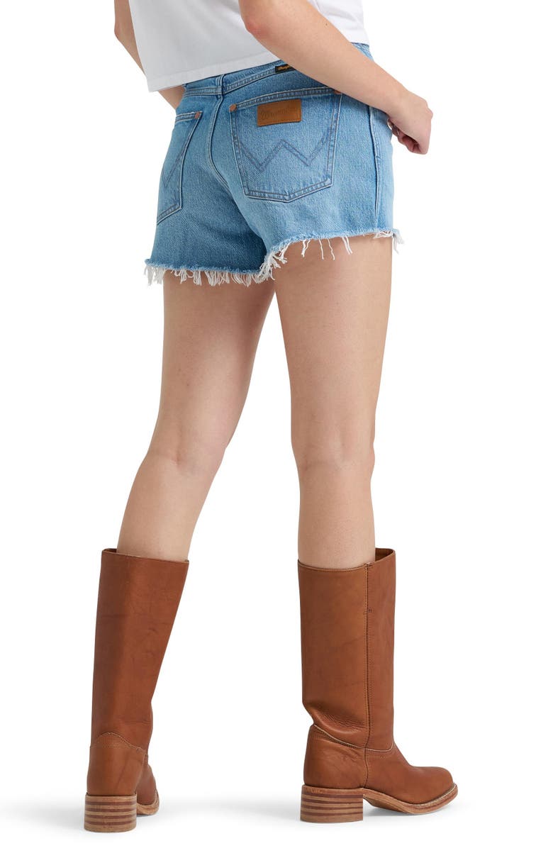 Wrangler Cowboy High Waist Denim Cutoff Shorts, Alternate, color, 