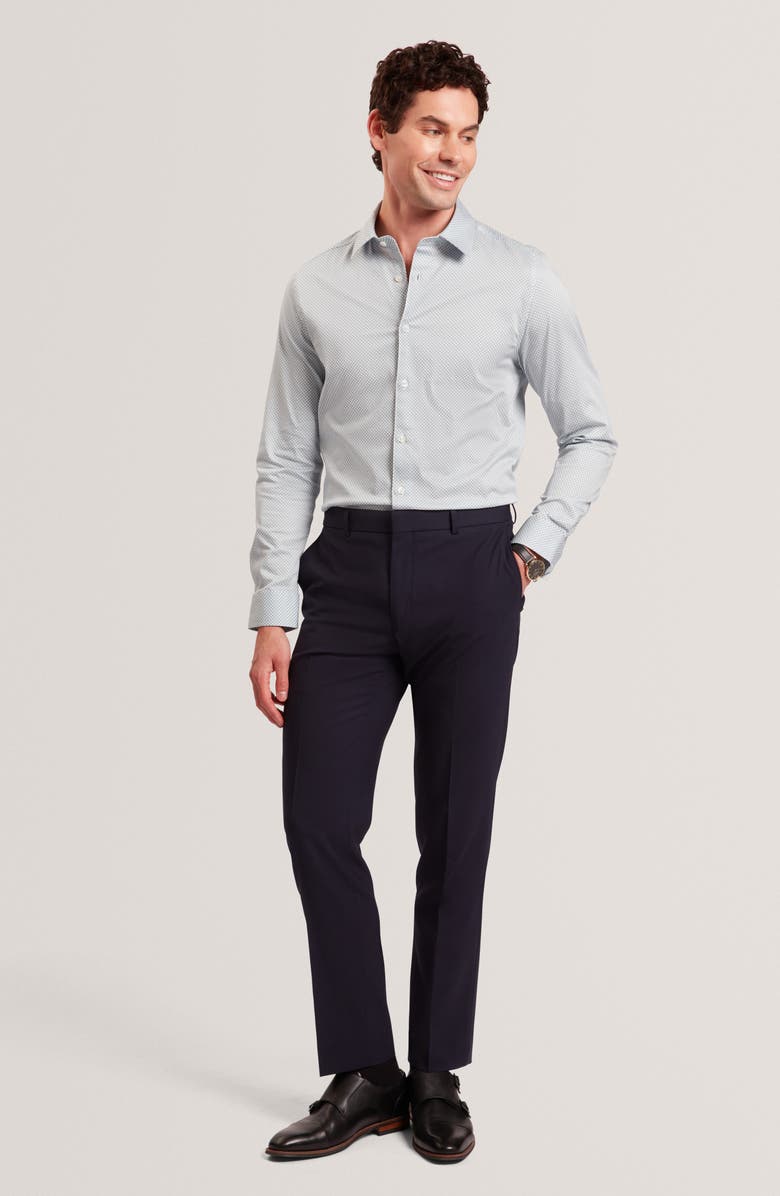 Ted Baker Olweno Slim Fit Microprint Stretch Cotton Button-Up Shirt, Alternate, color, 