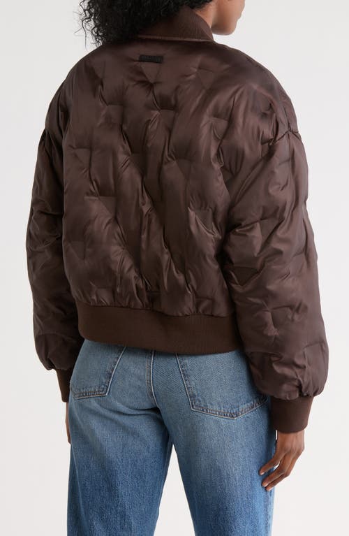 Hudson Jeans Embossed Quilted Bomber Jacket In Brown