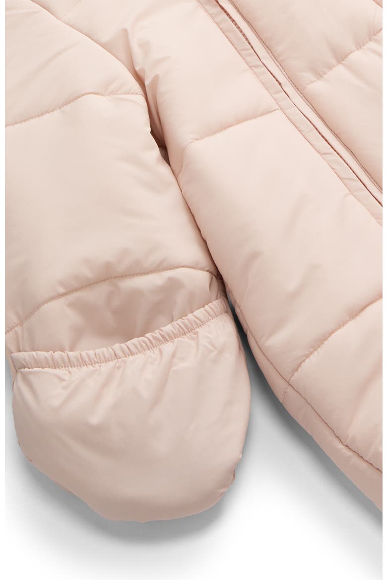 Recycled Faux Fur Lined Embroidered Snowsuit, Alternate, color, Peach Whip