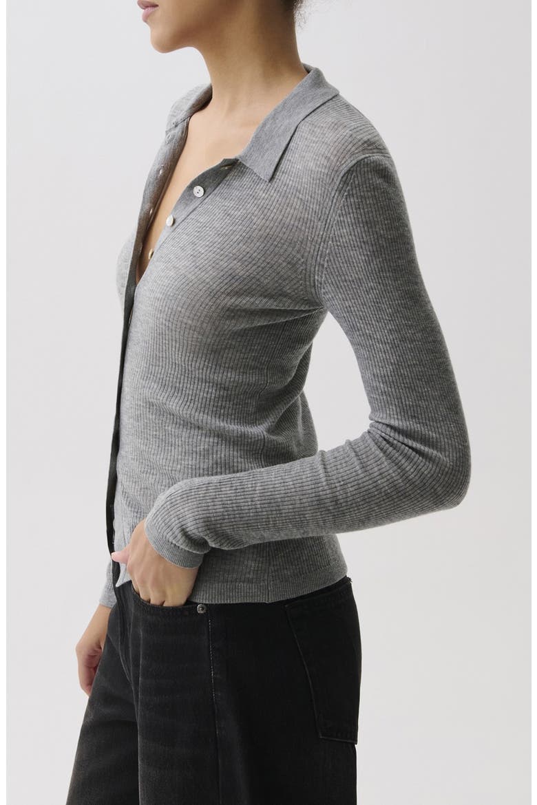 Korey Merino Wool Cardigan, Alternate, color, HEATHER CHARCOAL