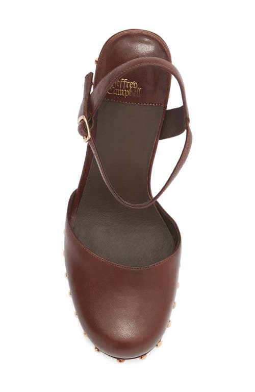 Jeffrey Campbell Extrovert Studded Ankle Strap Platform Clog In Brown