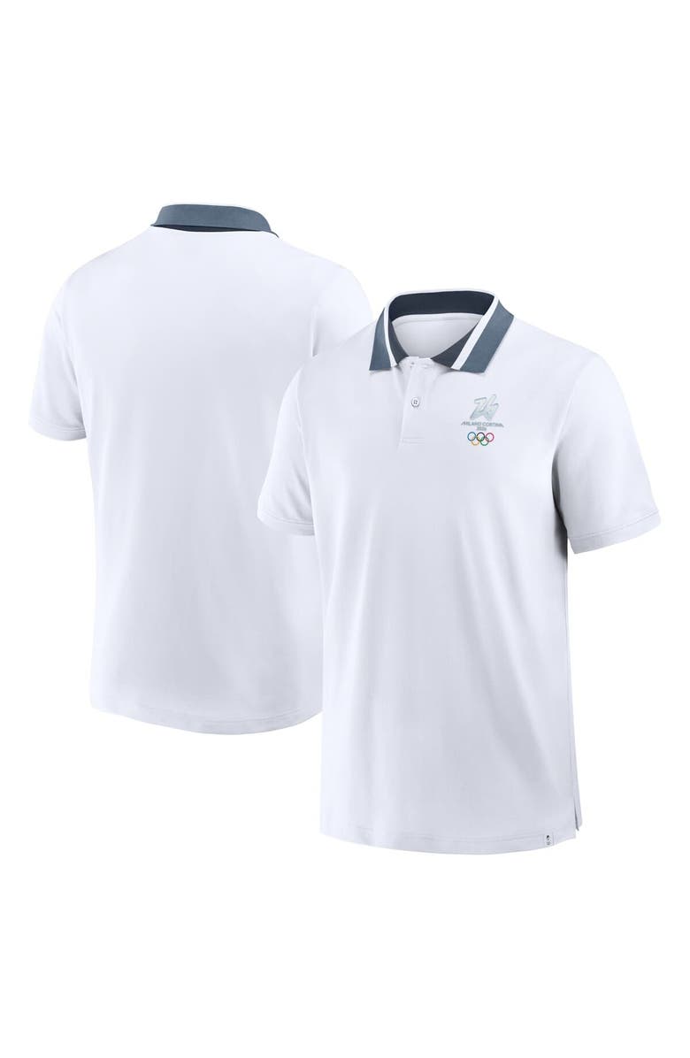 FANATICS Men's Fanatics White Milano Cortina 2026 Winter Olympics Tipped Polo, Main, color, White