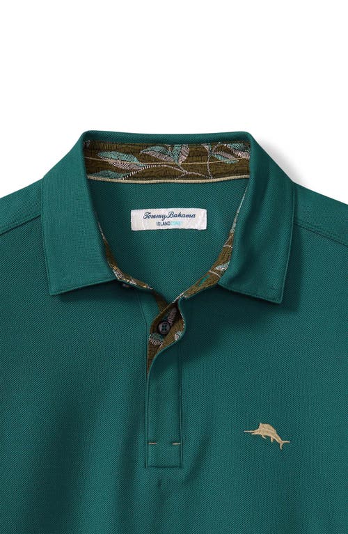 Tommy Bahama Vintage Vines Long Sleeve Five O'clock Islandzone® Piqué Polo In Green