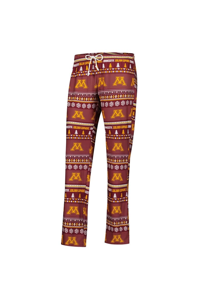 Women's Concepts Sport Maroon Minnesota Golden Gophers Ugly Sweater Holiday Long Sleeve Top & Pants Sleep Set, Alternate, color, Maroon