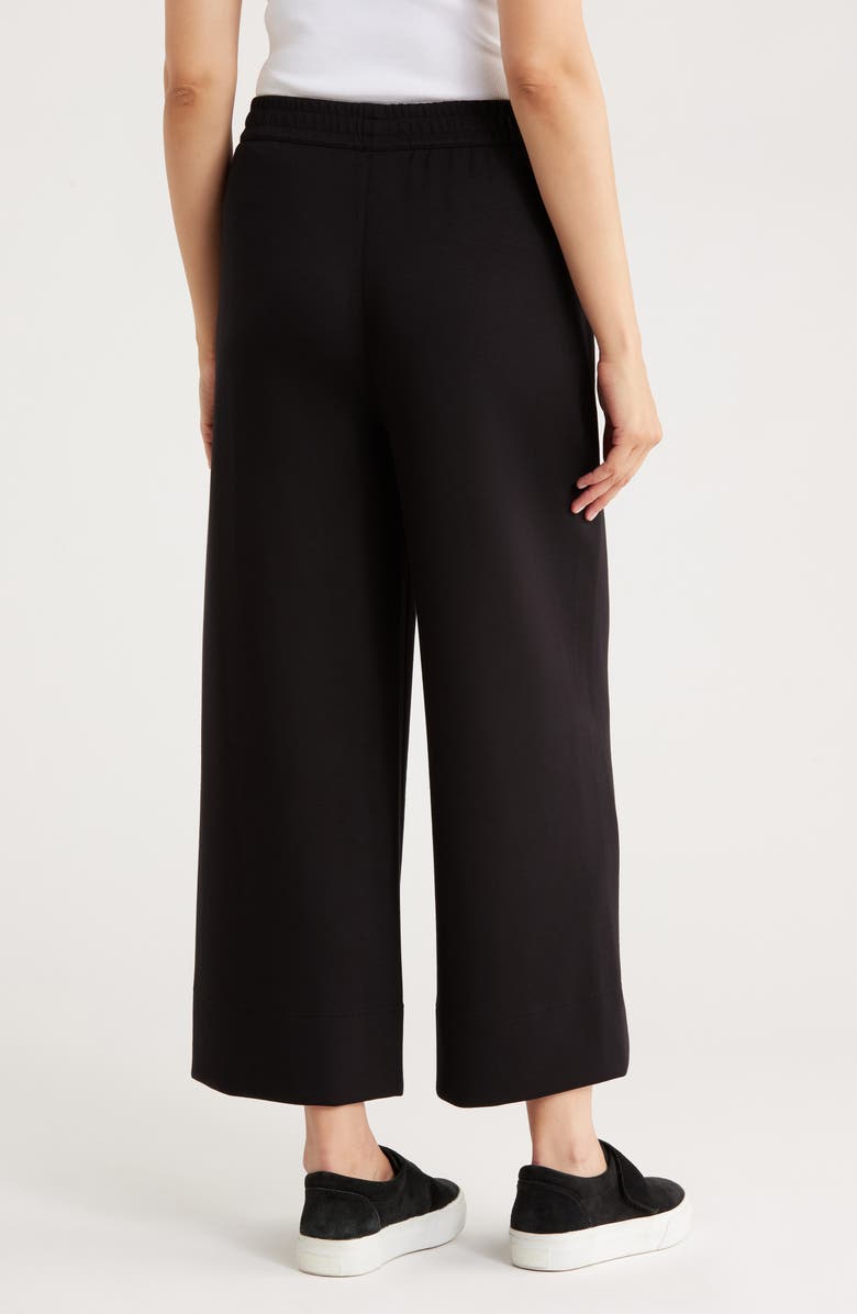 Caslon<sup>®</sup> Scuba Wide Leg Pants, Alternate, color, Black