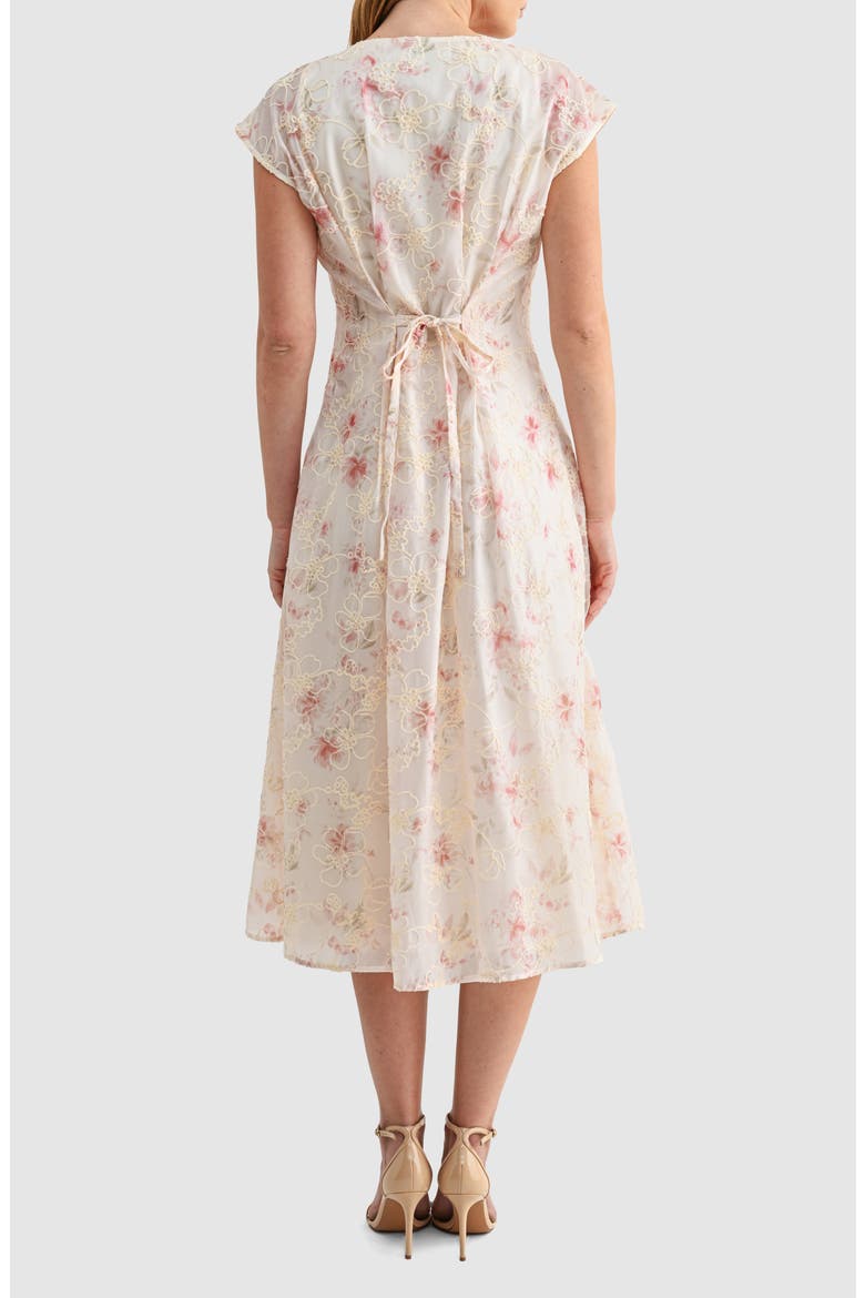 Embroidered Floral Cap Sleeve Shirtdress, Alternate, color, CREAM MAUVE FLORAL