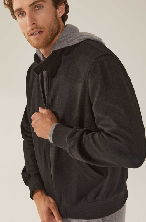 Italic Chase Cashmere-wool Bomber Jacket In Black