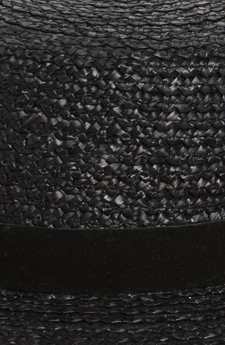 Lack of Color Mira Straw Boater, Alternate, color, Black