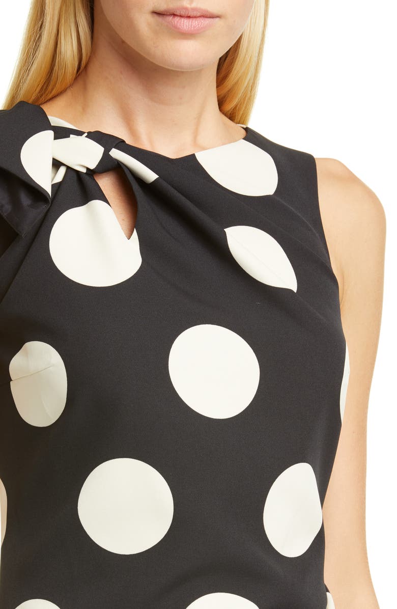 Christian Siriano Polka Dot Bow Shoulder Cocktail Dress, Alternate, color,