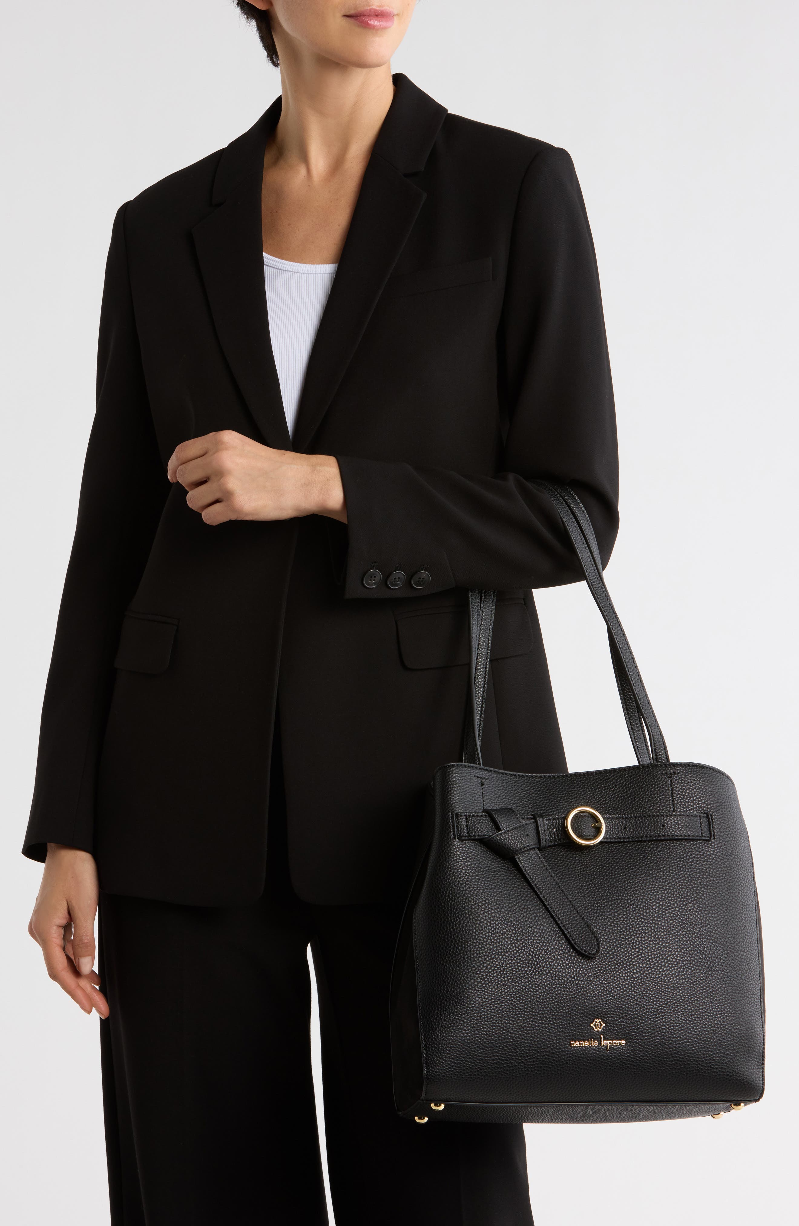 Nanette Lepore Bess Shopper Tote, Alternate, color, Black