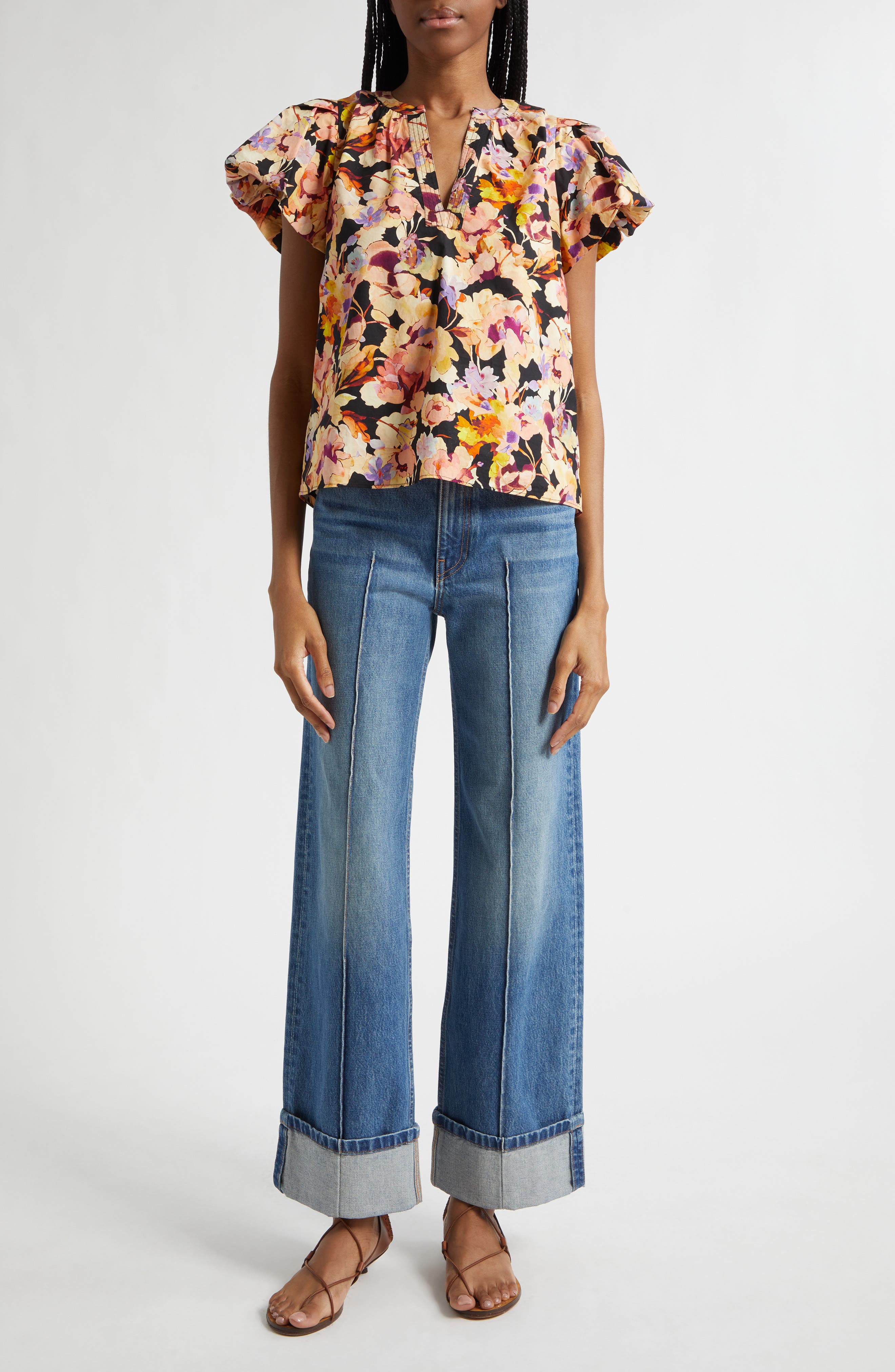 Abril Floral Print Puff Sleeve Top - image 4
