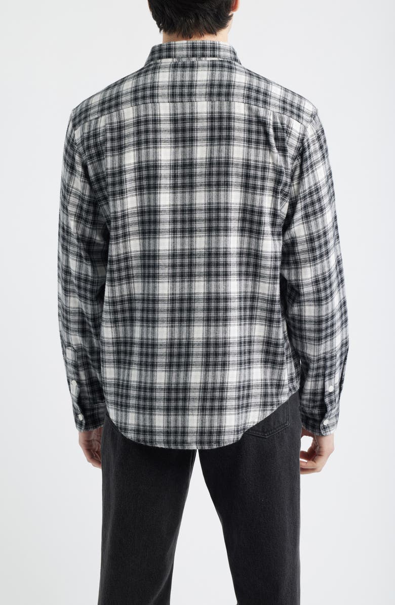 925 Originals Foreman Classic Fit Plaid Flannel Button-Up Shirt, Alternate, color, Black/ Titanium