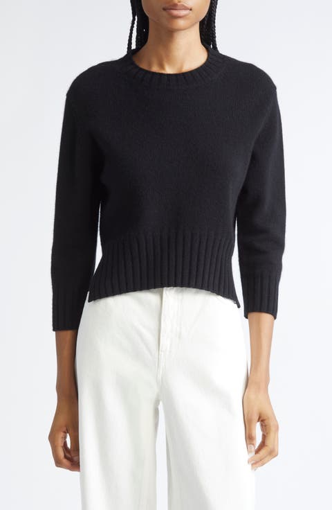 Mora Three-Quarter Sleeve Cashmere Sweater