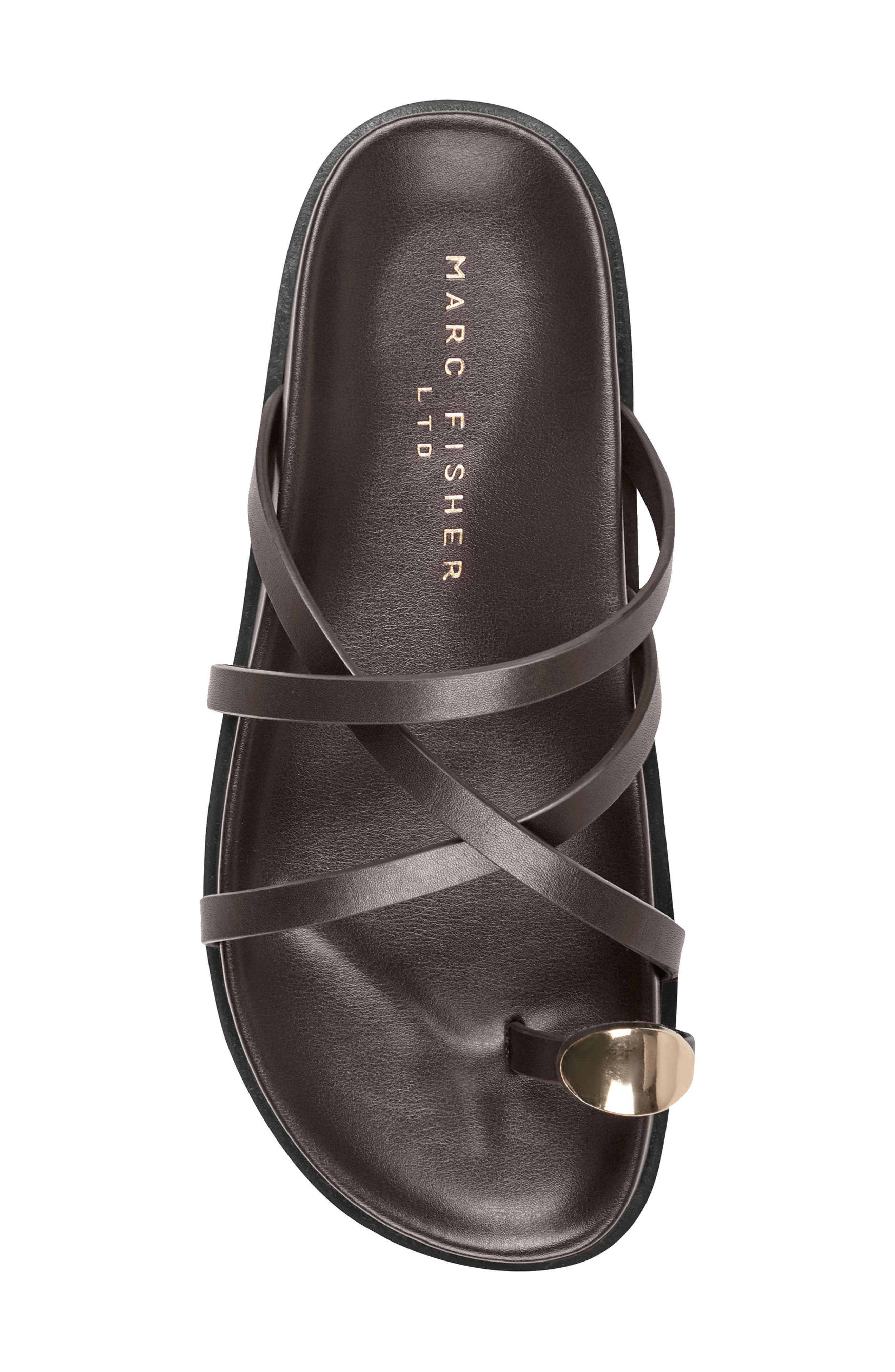 Braidey Slide Sandal, Alternate, color, DARK BROWN