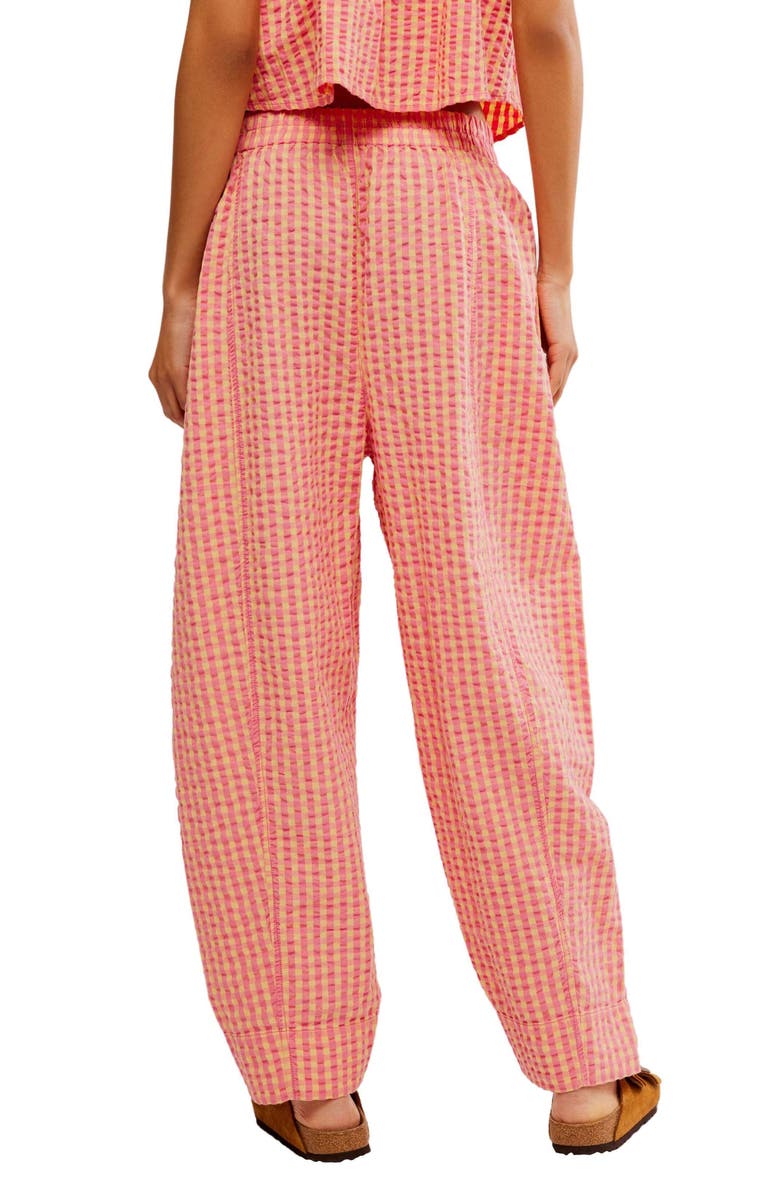 Free People Preppy Gingham High Waist Poplin Pants, Alternate, color, 