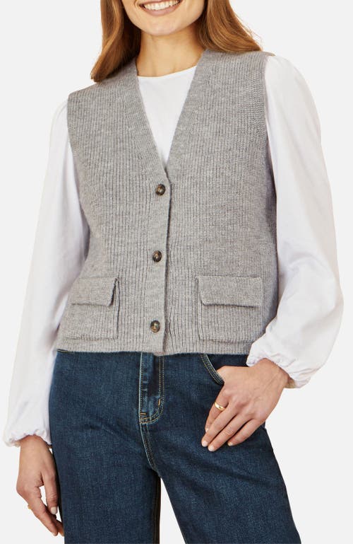 Yumi Knitted Pullover Waistcoat In Gray