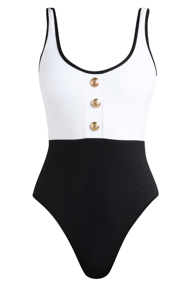 Fine Line Mila One-Piece Swimsuit, Alternate, color, WHITE