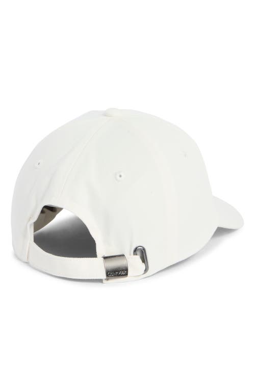 Calvin Klein Rubberized Logo Baseball Cap In White