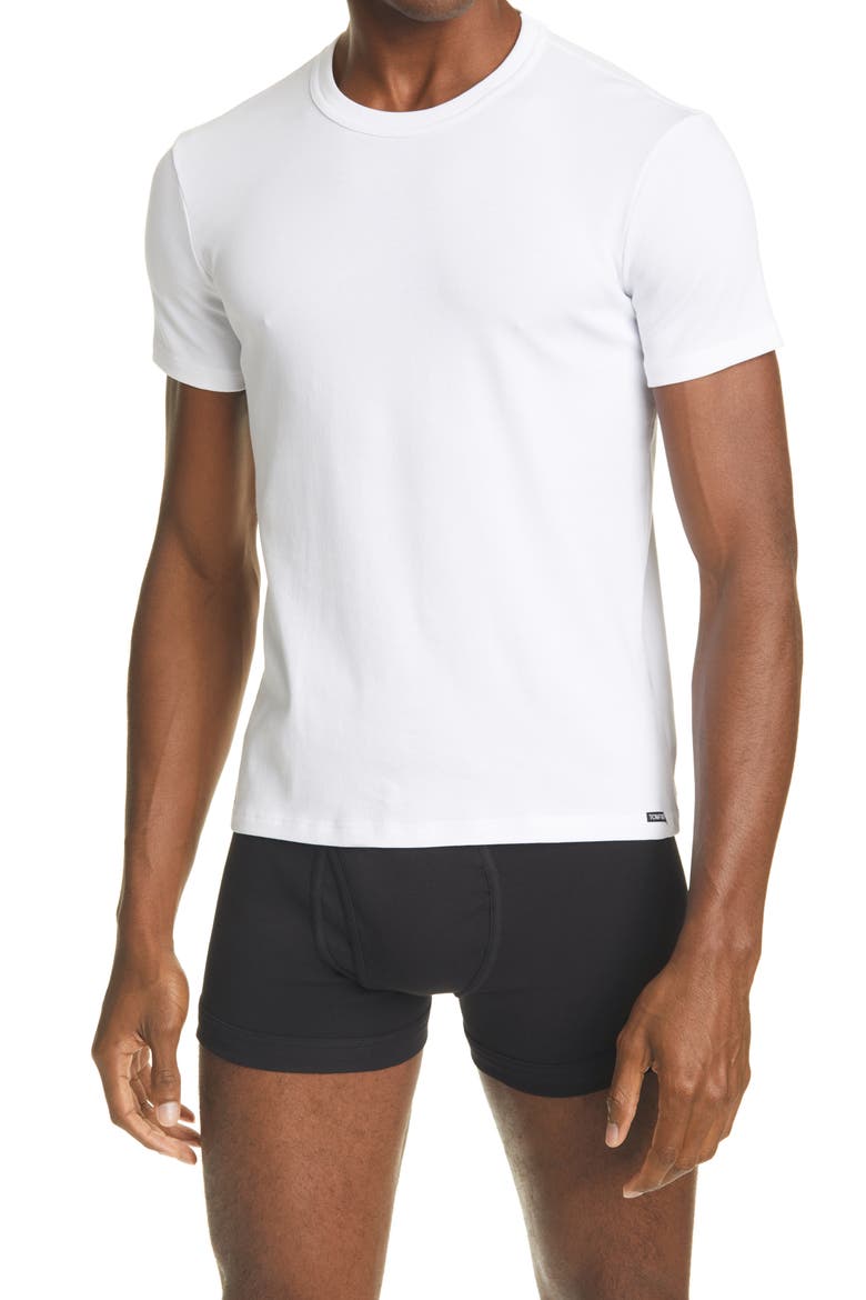 Cotton Jersey Crewneck T-Shirt, Main, color, WHITE