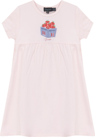 Puddles Strawberry Box Puff Artwork Cotton Spandex Dress