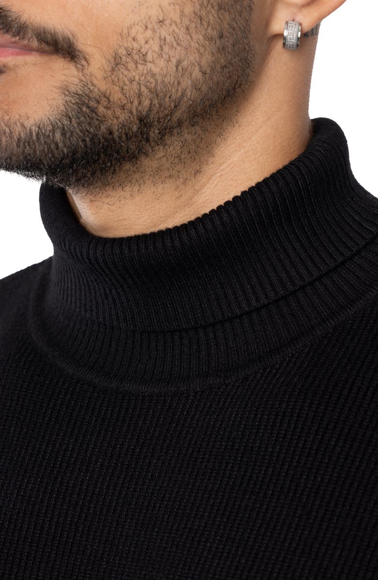 Spring + Mercer Ribbed Turtleneck Sweater, Alternate, color, Black