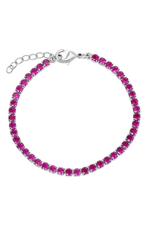 Lily Nily Kids' Cubic Zirconia Tennis Bracelet In Dark Pink