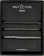 AREA STARS Men's Set of 3 Beaded Stretch Bracelets