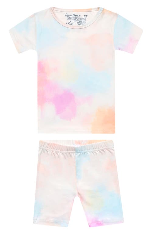 COPPER PEARL COPPER PEARL NOVA TIE DYE FITTED TWO-PIECE SHORT PAJAMAS