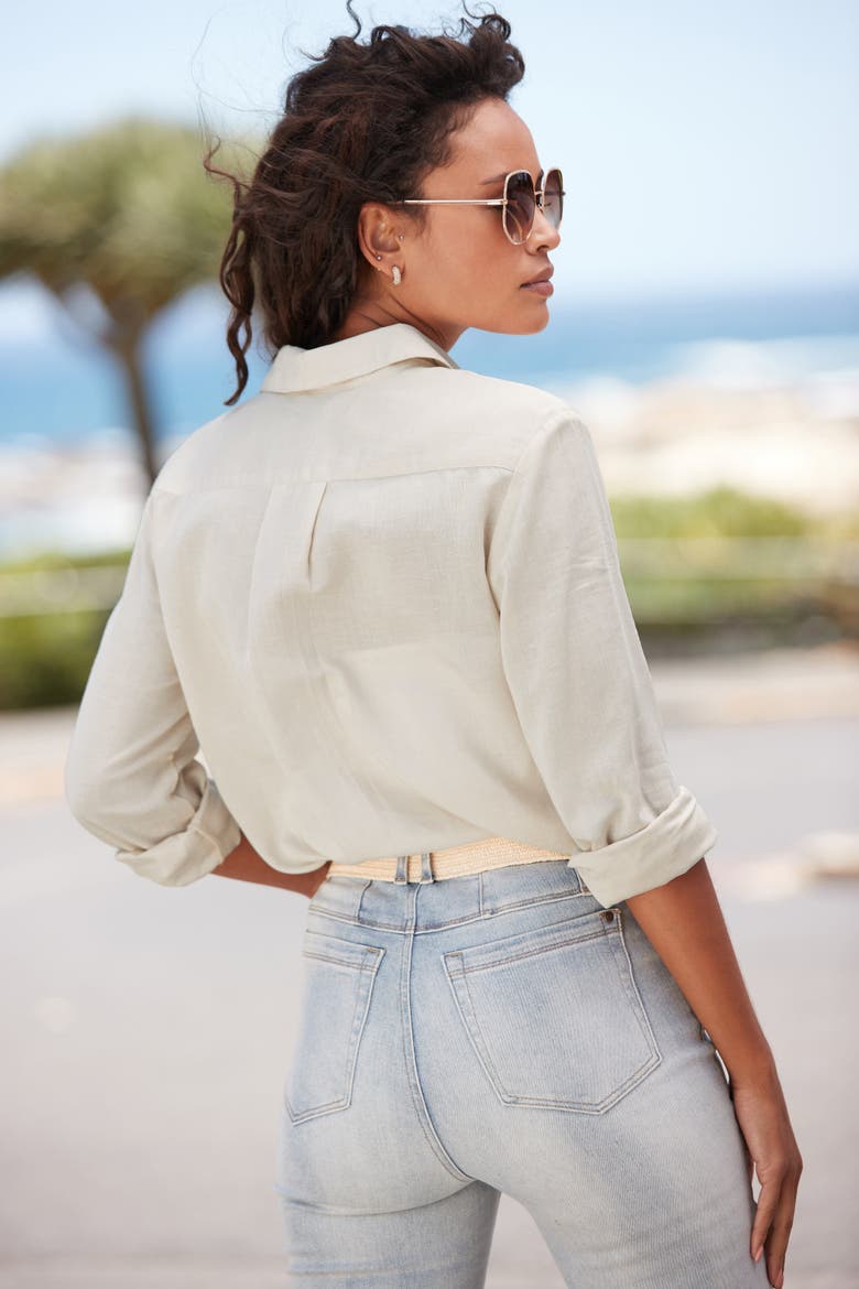 Button Down Blouse, Alternate, color, Natural