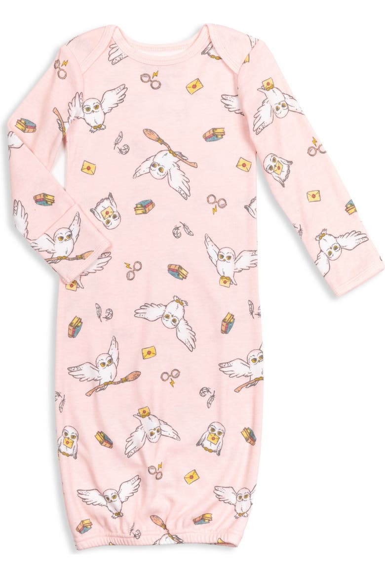 Hedwig One Piece Sleepwear Sleeper Gowns, Alternate, color, Hedwig Pink Oatmeal