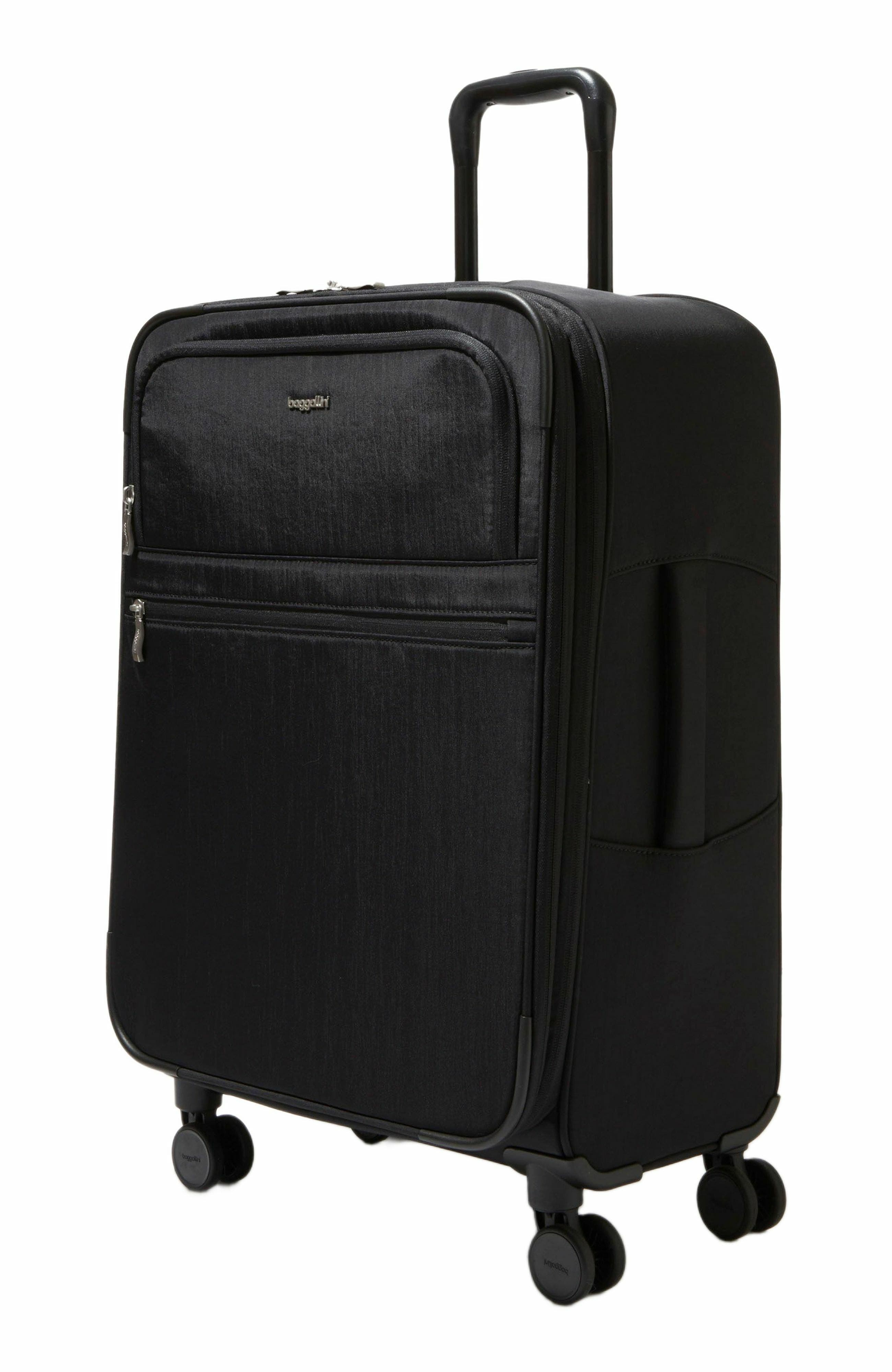 BAGGALLINI 26 in. Large Checked Luggage with Expansion, Alternate, color, Black