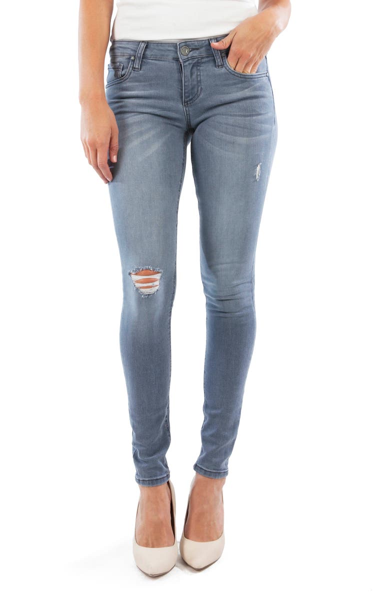 KUT from the Kloth Mia Ripped Toothpick Skinny Jeans, Main, color, 