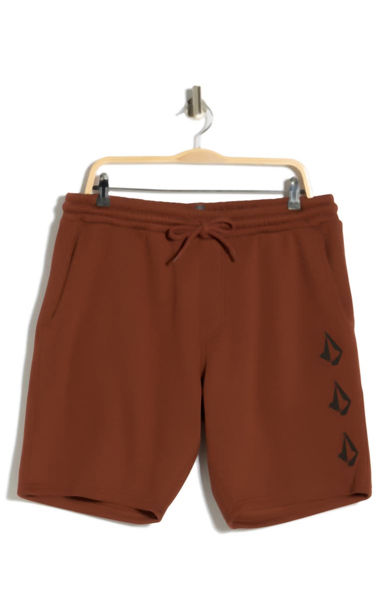Volcom Kick Turn Fleece Shorts, Alternate, color, Cinnamon