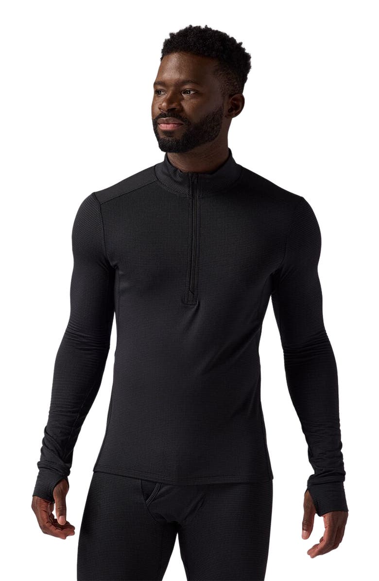 Backcountry Pines Micrrid Ultra-Lt Baselayer 1/4-Zip Top - Men's, Alternate, color, Black