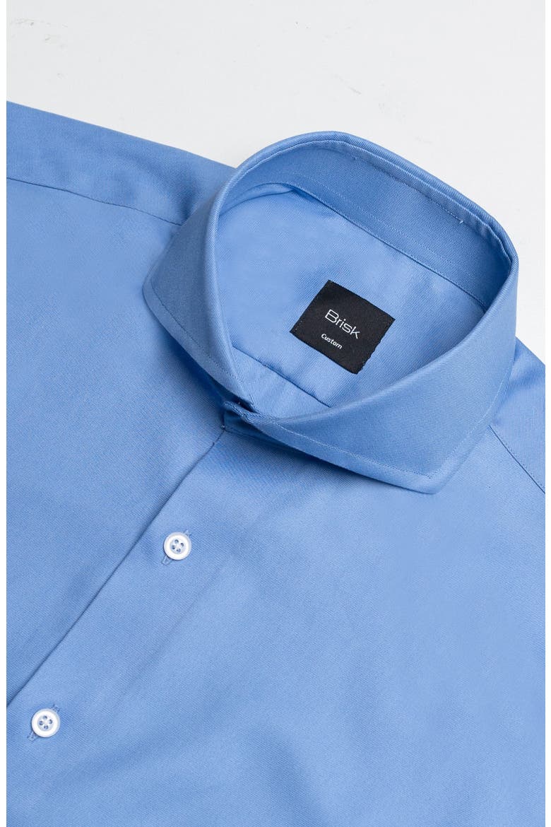Twill Pima Cotton Collared Shirt, Alternate, color, Mid Blue Cut Away Extreme