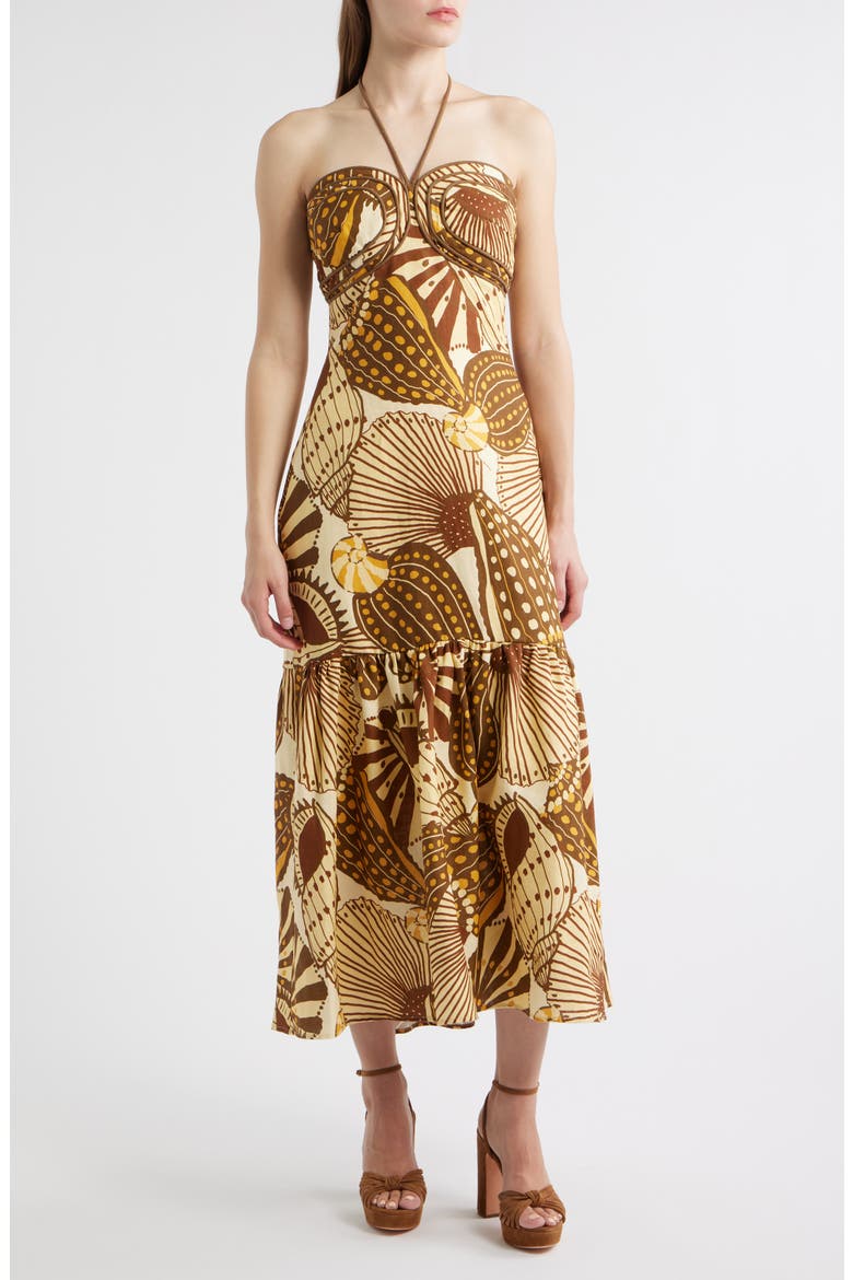 FARM Rio Shell Mix Sand Linen Dress (Women)