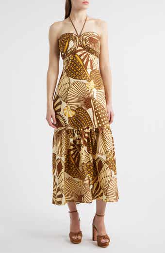 FARM Rio Shell Mix Sand Linen Dress