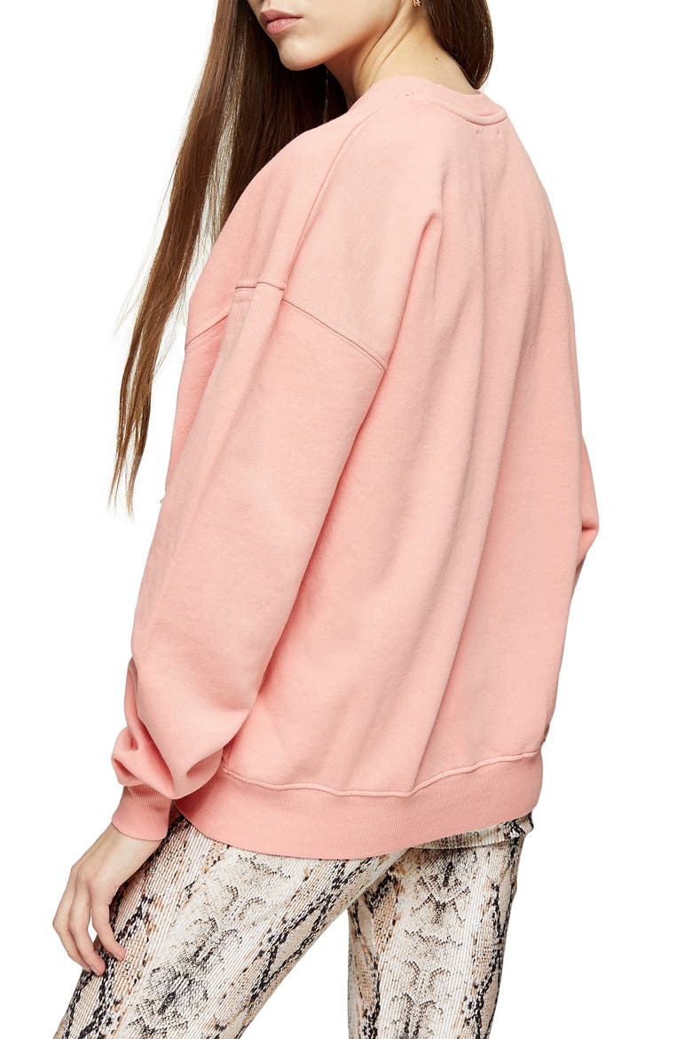 Stonewash Crew Sweatshirt, Alternate, color, DUSTY PINK