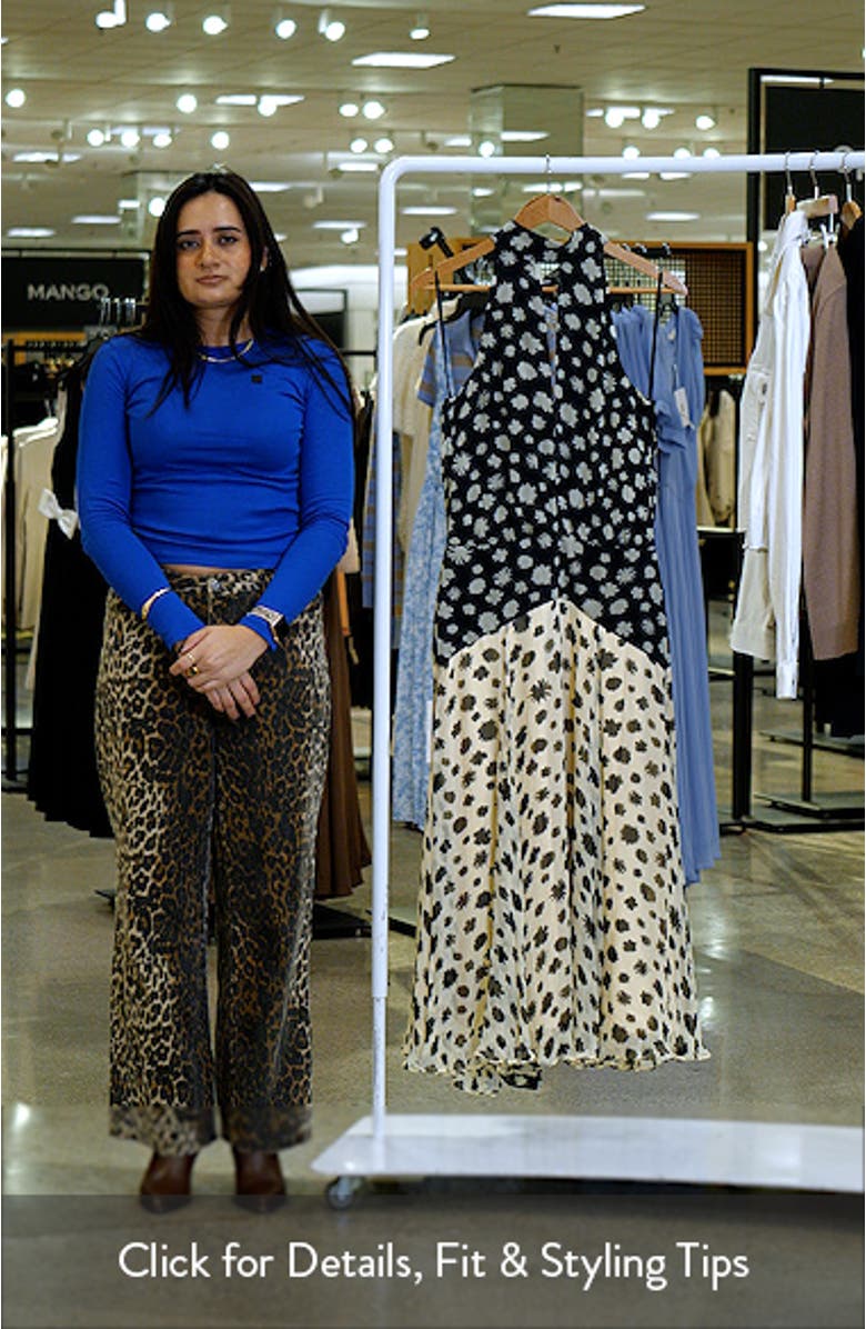 Camryn Mixed Print Colorblock Dress, sales video thumbnail