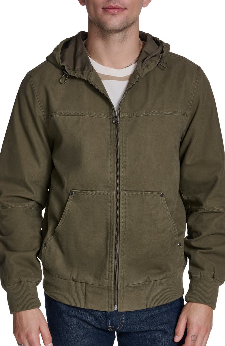Levi's Lightweight Workwear Hooded Jacket, Main, color, Olive Tree