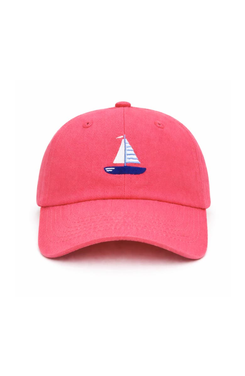 Bits & Bows Sailboat Baseball Hat, Main, color, Red