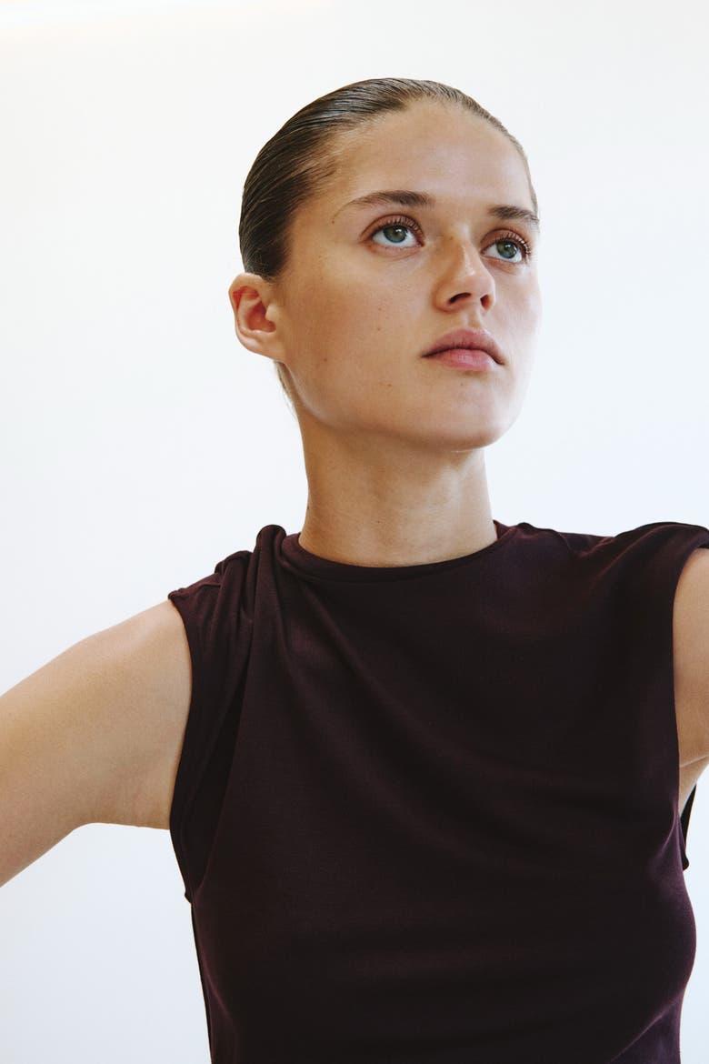 Asymmetric Tie-detail Dress, Alternate, color, Dark plum purple