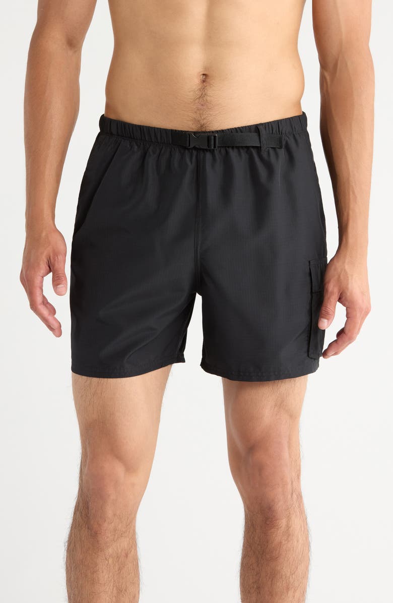 Nike 5-Inch Cargo Swim Trunks, Main, color, Black