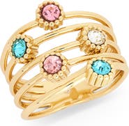 NORDSTROM RACK Bezel Crystal Layered Band Ring