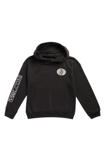 Volcom Kids' Stone Stacker Fleece Hoodie In Black