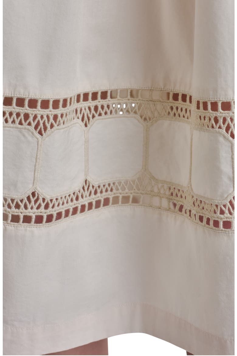 Ruched Lace Trim Shirtdress, Alternate, color, LIGHT CITY KHAKI