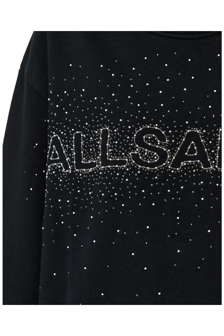 Etta Crystal Embellished Fleece Sweatshirt, Alternate, color, BLACK